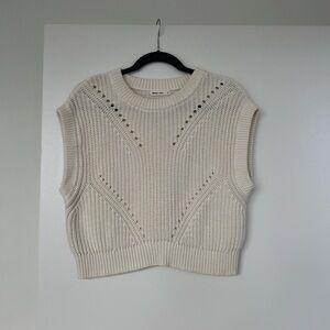 Marine Layer Cream Knit Sweater Vest